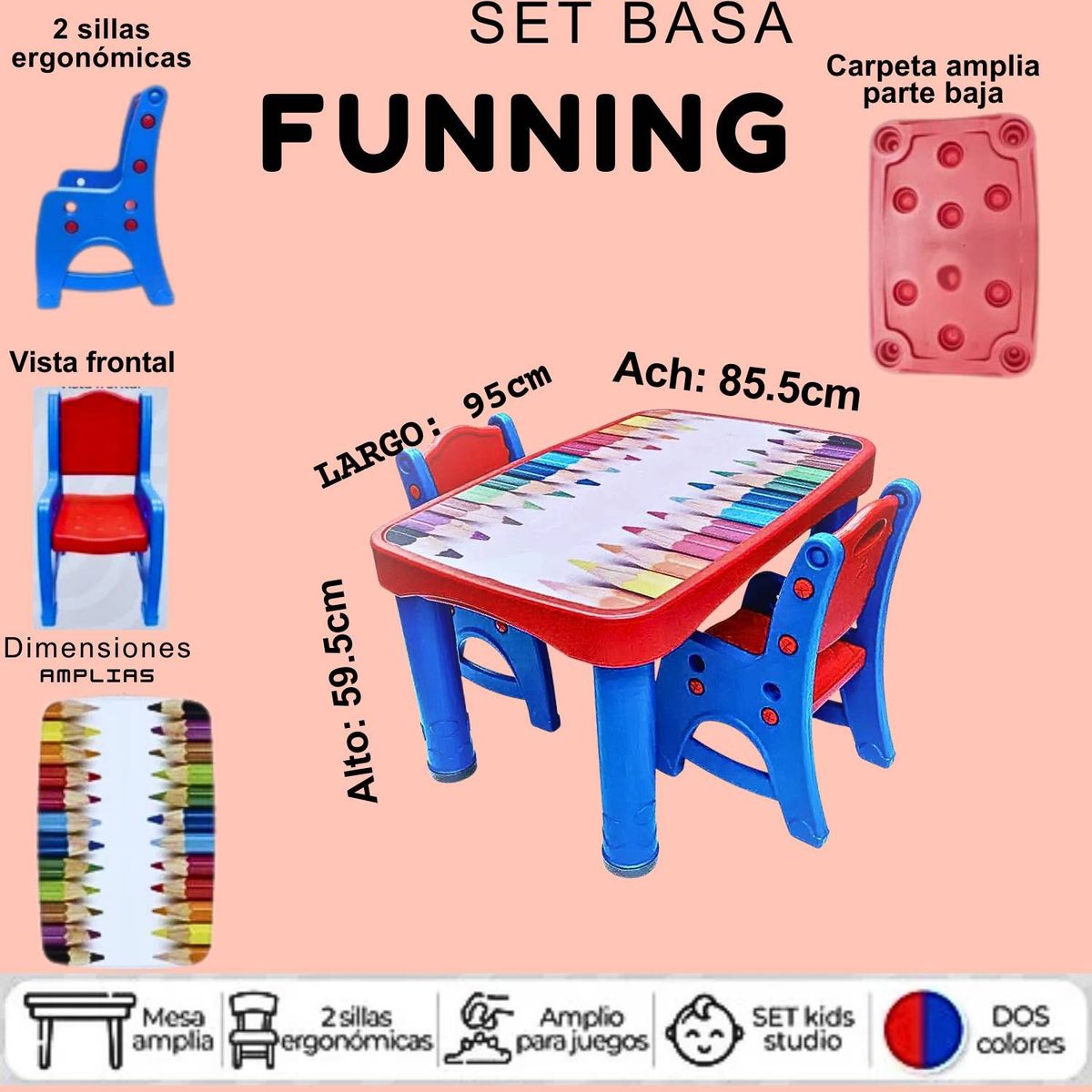 GENERICO - Set Didactico Basa Funning Rojo Azul