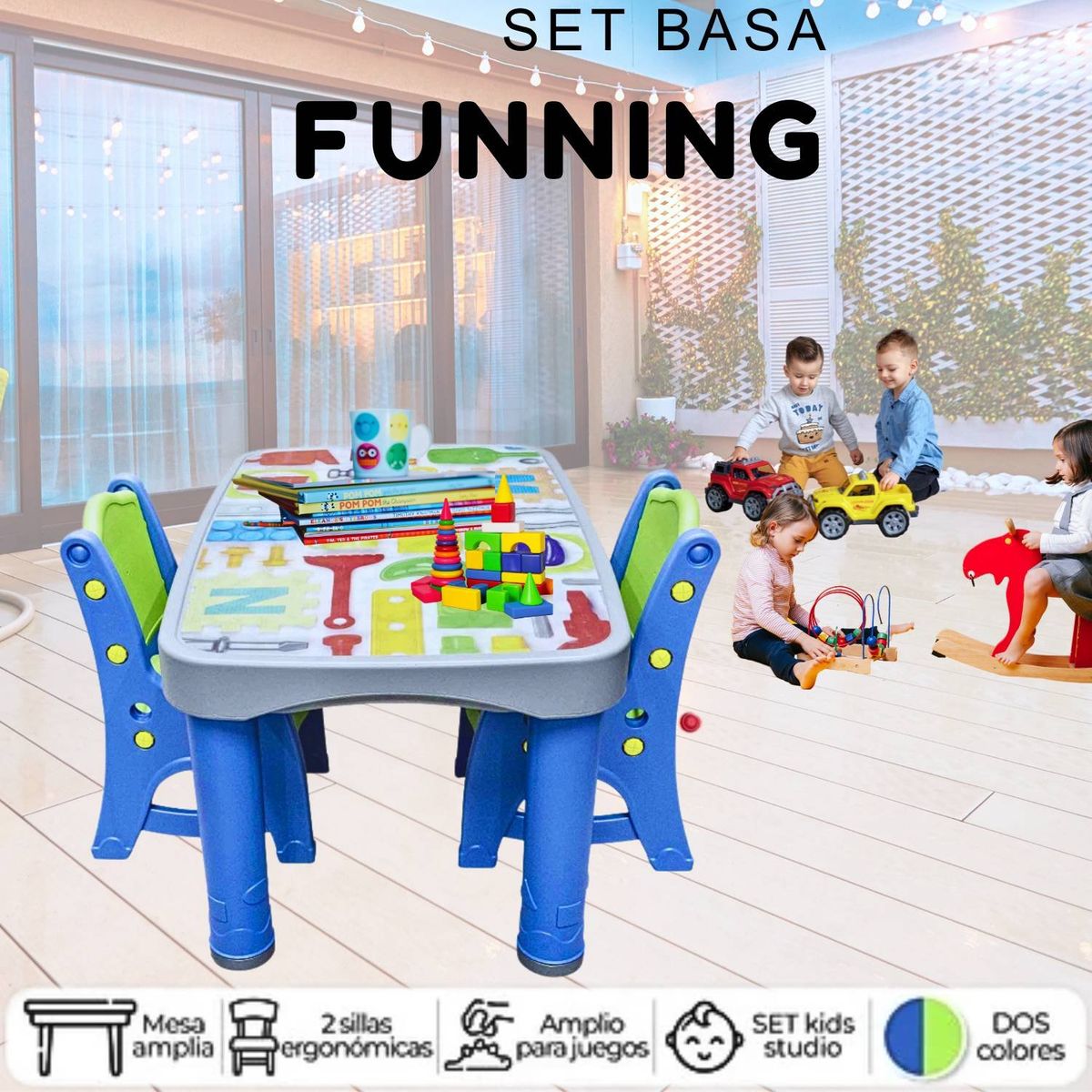 GENERICO - Set Didactico Basa Funning Verde Azul