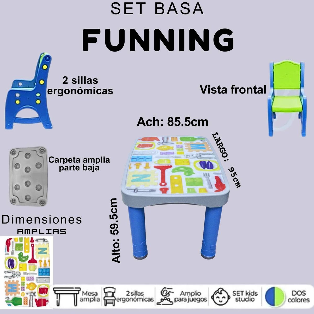 GENERICO - Set Didactico Basa Funning Verde Azul