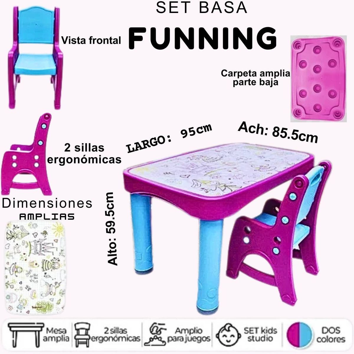 GENERICO - Set Didactico Basa Funning Celeste Morado