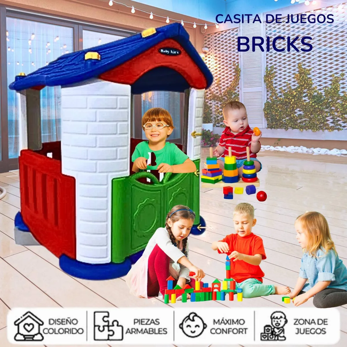 GENERICO - Casita De Juegos Bricks Baby Kits Muti Color