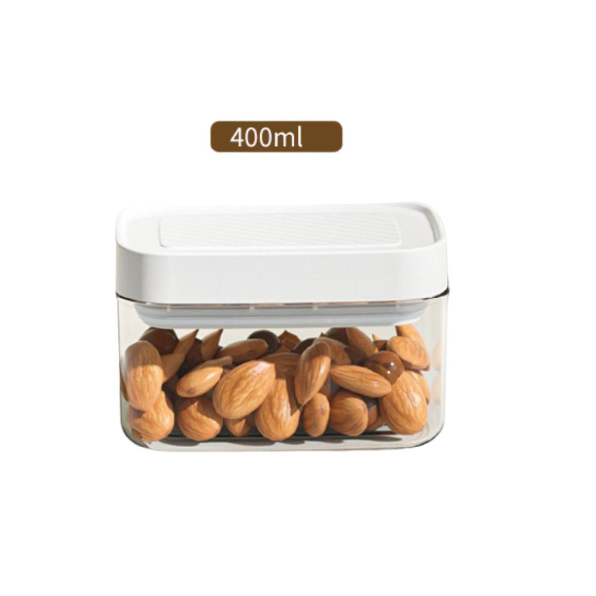 GENERICO - Contenedor hermético moderno transparente y apilable 400 ml