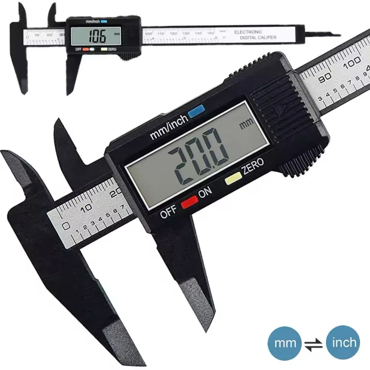 GENERICO - VERNIER CON PANTALLA 150 mm con 4 pilas de regalo