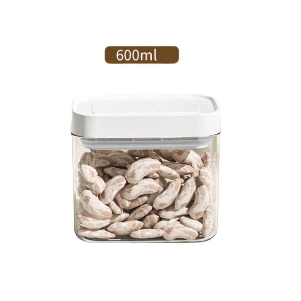 GENERICO - Contenedor hermético moderno transparente y apilable 600 ml