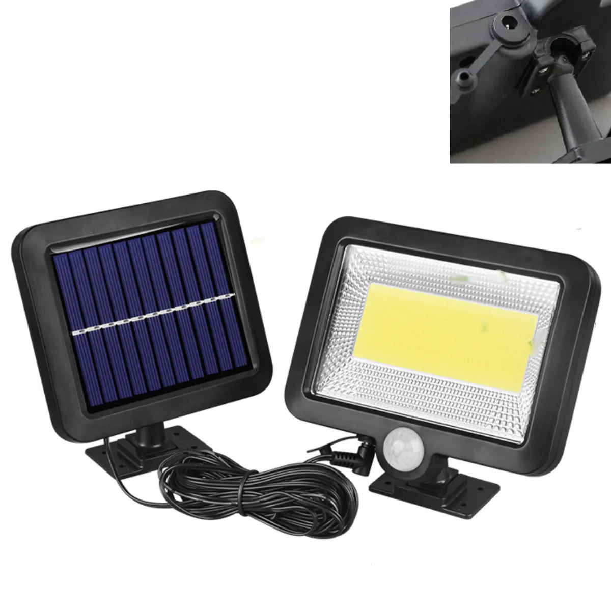 SEISA - Lampara Reflector Panel Solar para Exteriores cob Cable Luz LED