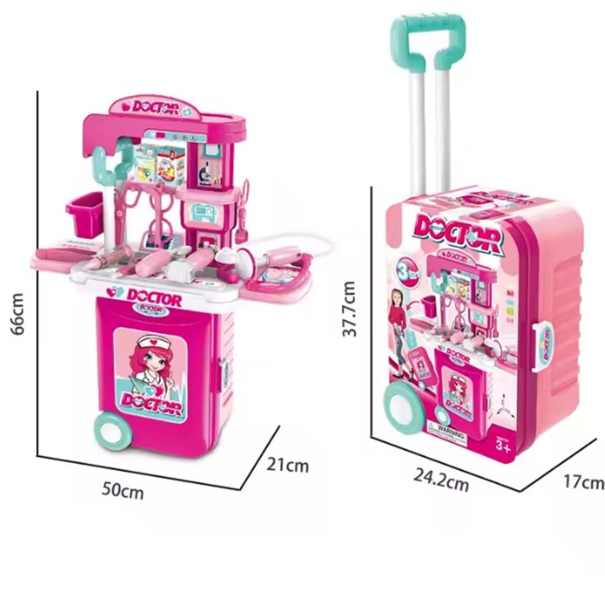 GENERICO - Juguete Maleta De Doctora Para Niñas 3 En 1 Con Accesorios