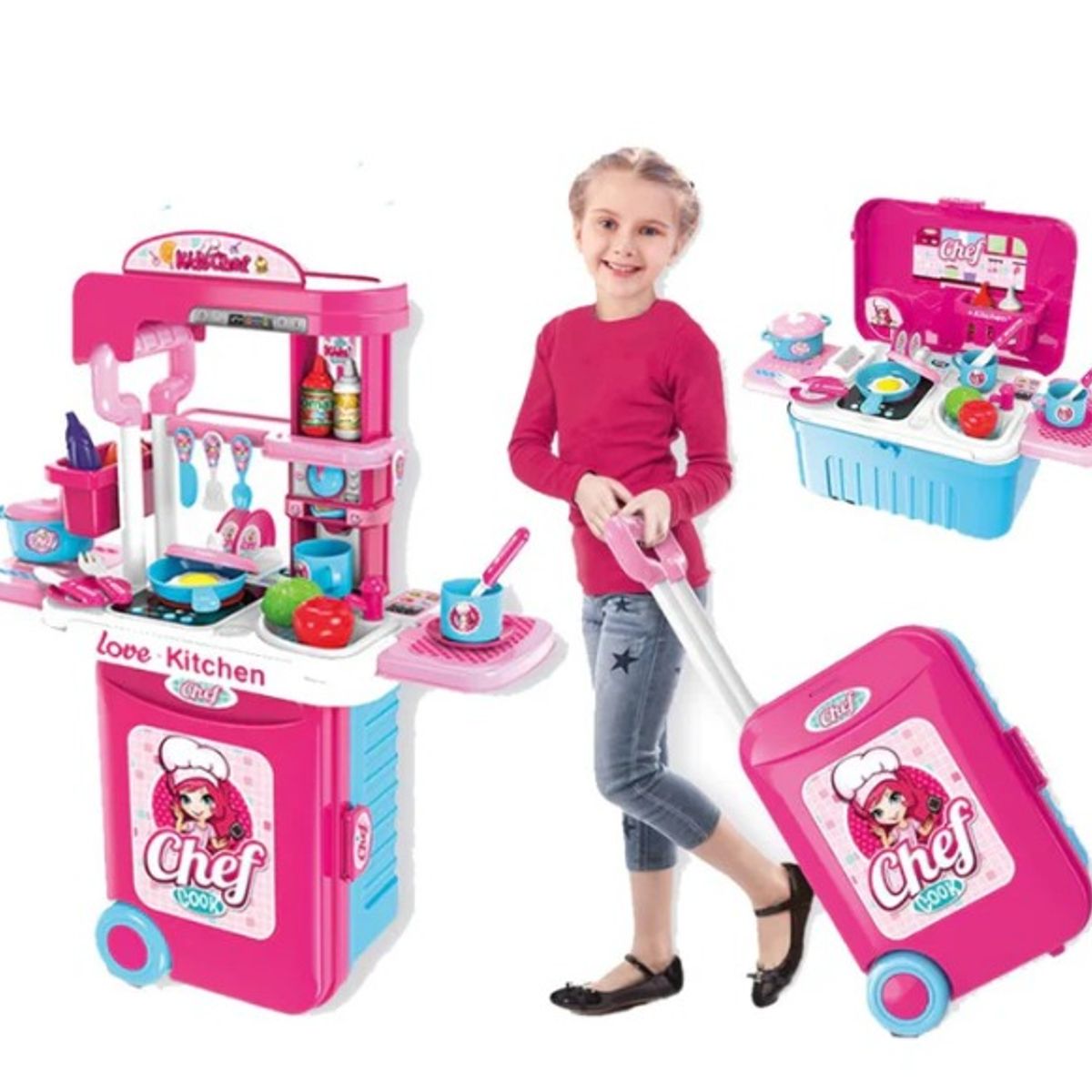 GENERICO - Set modelo Maleta de Cocina 3 en 1