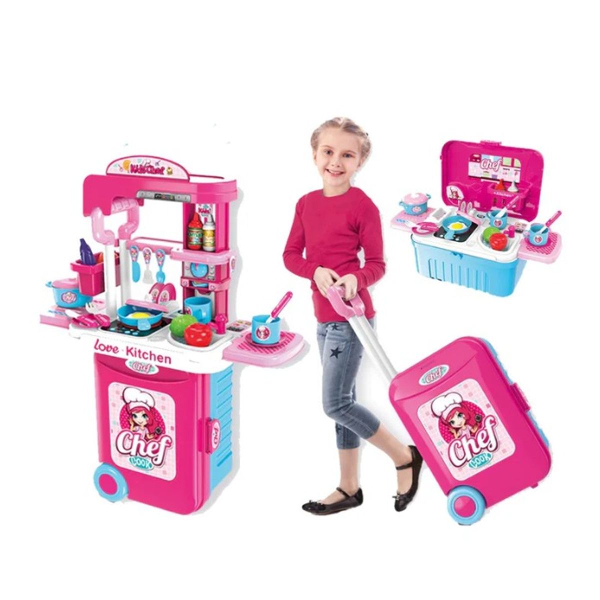 GENERICO - Set modelo Maleta de Cocina 3 en 1