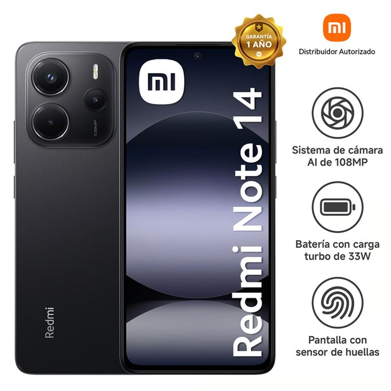 XIAOMI - XIAOMI REDMI NOTE 14 4G 8GB+256GB NEGRO . ENTREGA INMEDIATA