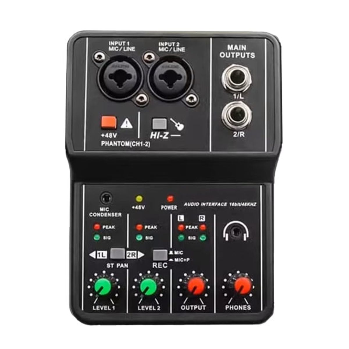 GENERICO - Mini mezcladora de audio profesional USB de 2 Canales