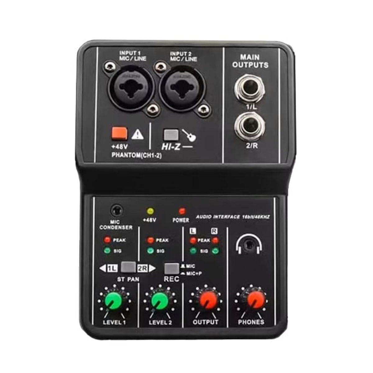 GENERICO - Mini mezcladora de audio profesional USB de 2 Canales