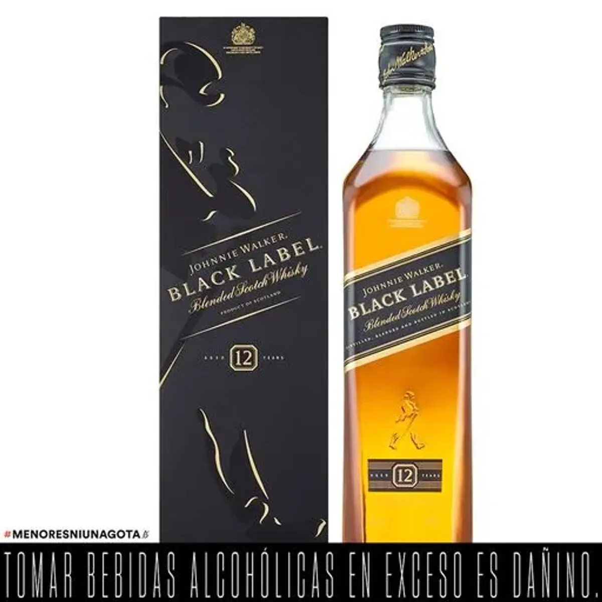 JOHNNIE WALKER - Whisky BLACK LABEL  750ML CON ESTUCHE