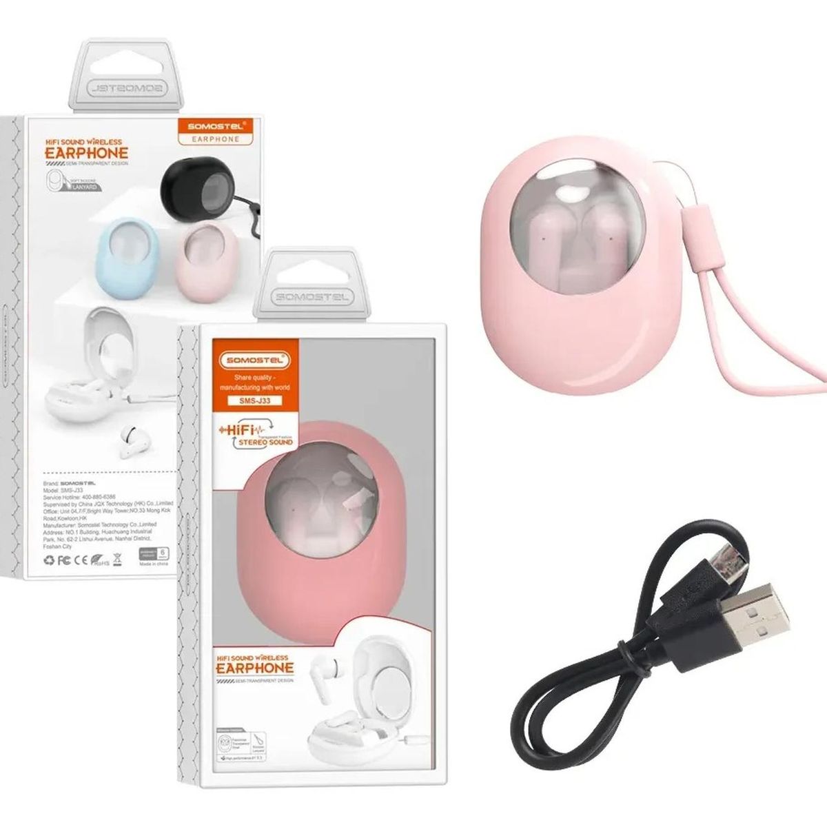 SOMOSTEL - Auriculares Bluetooth In-ear Somostel Sms-j33 Hifi