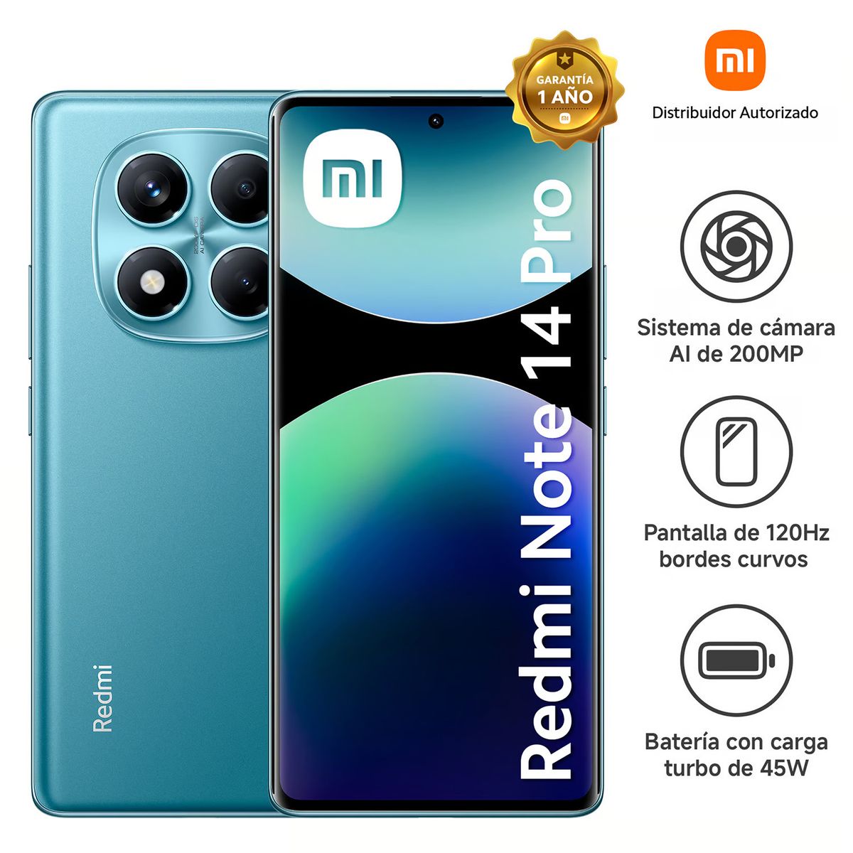 XIAOMI - XIAOMI REDMI NOTE 14 PRO 4G 8GB+256GB AZUL ENTREGA INMEDIATA