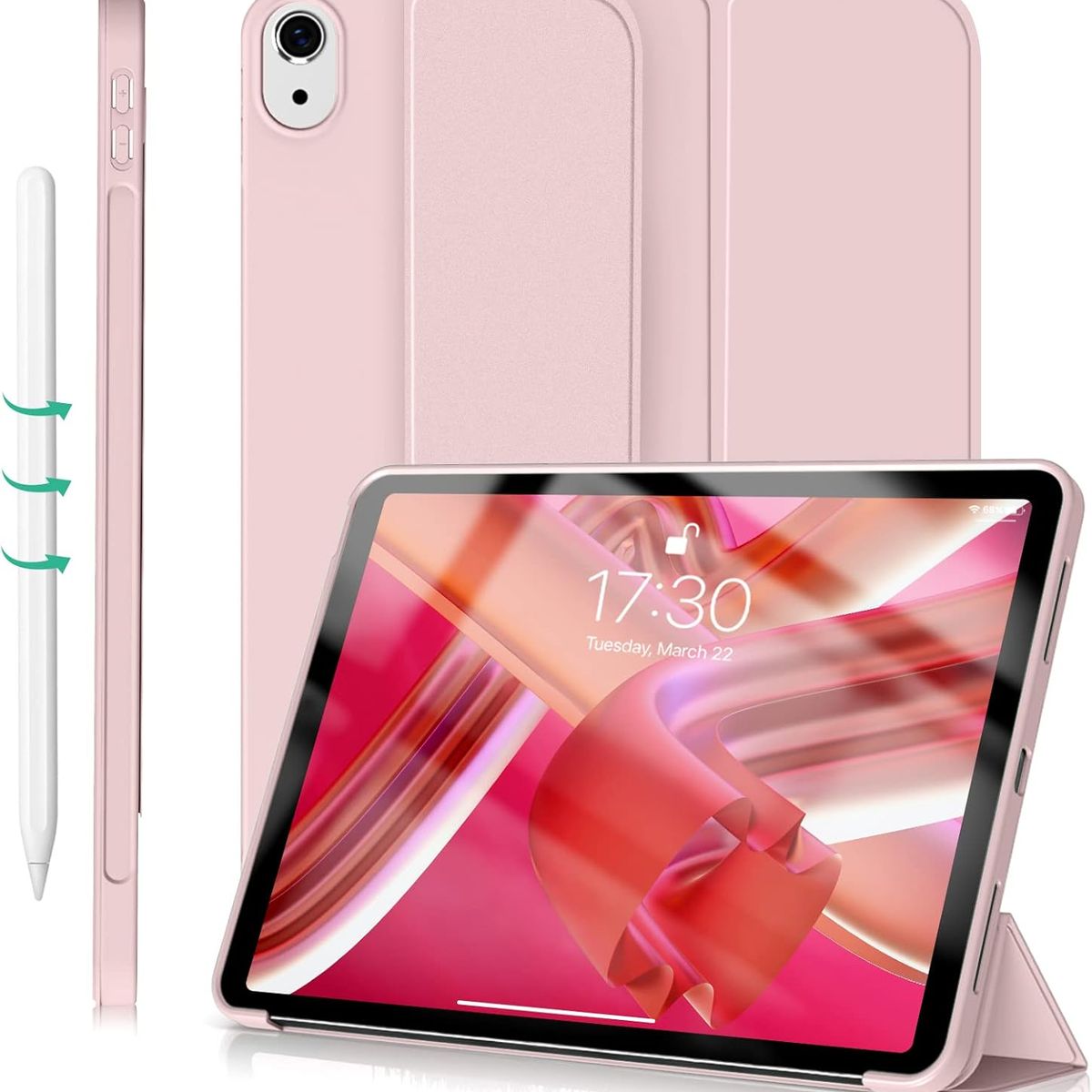 GENERICO - Funda Case Cover Para iPad 10ma Gen 10.9 (2022) Porta Pencil - ROSADO