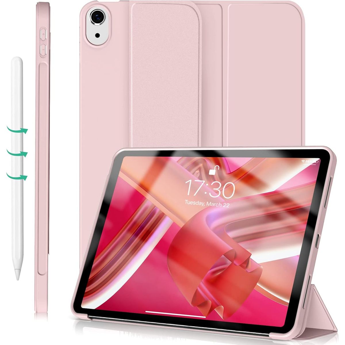 GENERICO - Funda Case Cover Para iPad 10ma Gen 10.9 (2022) Porta Pencil - ROSADO