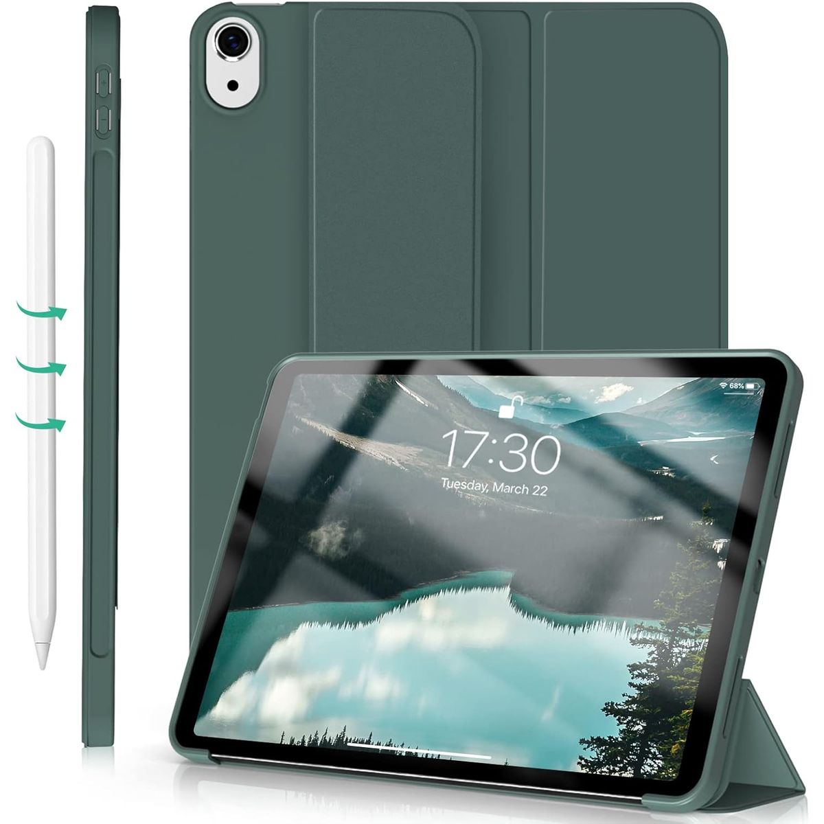GENERICO - Funda Case Cover Para iPad 10ma Gen 10.9 (2022) Porta Pencil - VERDE
