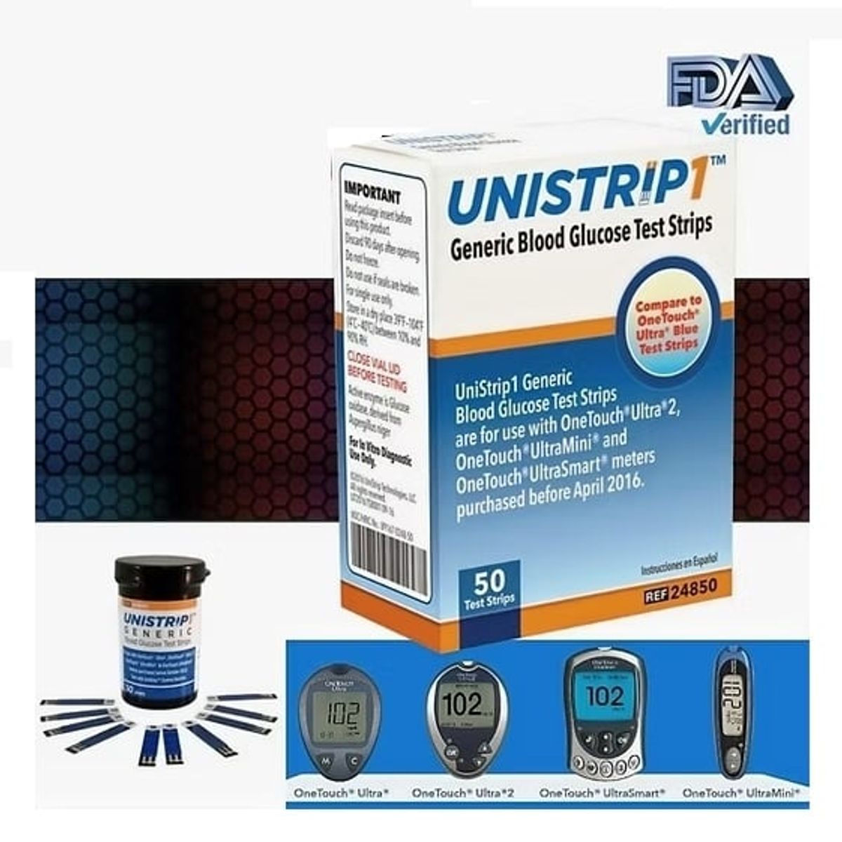 GENERICO - TIRAS REACTIVAS COMPATIBLES PARA ONE TOUCH ULTRA X 50 UNIDADES