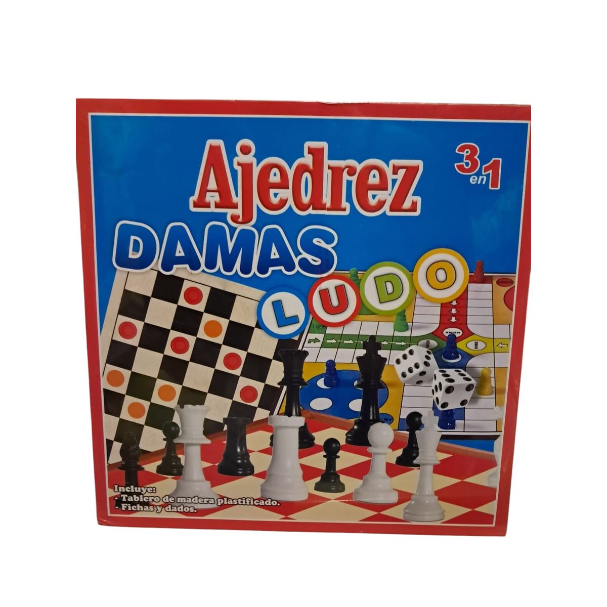 GENERICO - JUEGO DE MESA  AJEDREZ, DAMA Y LUDO