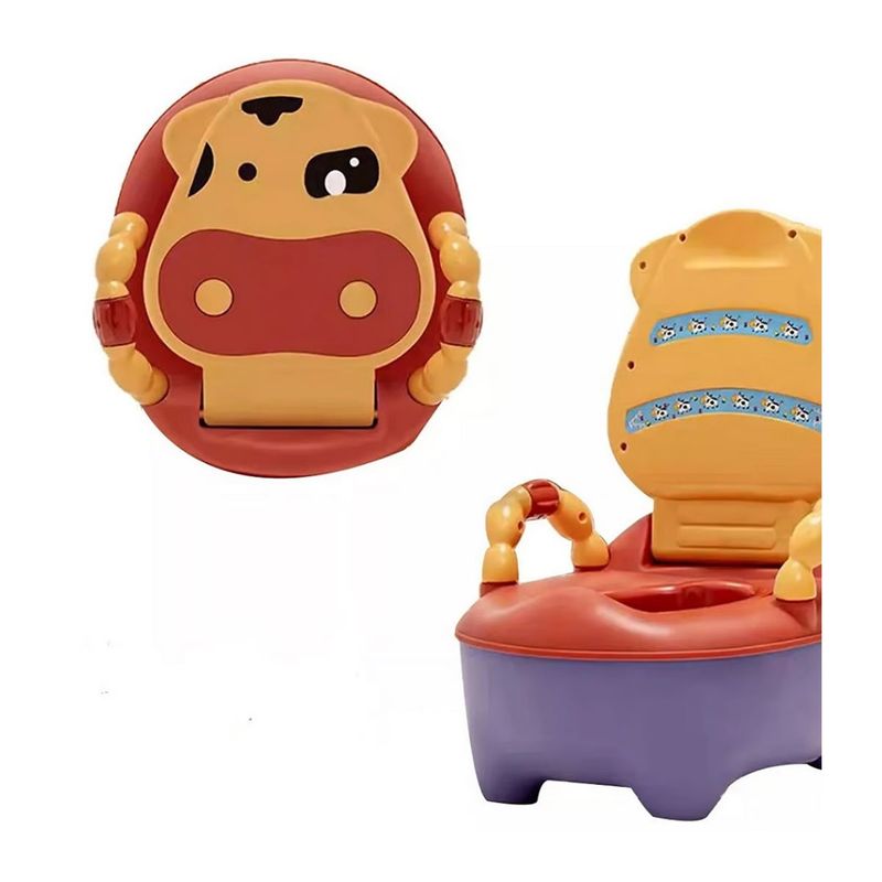 GRETAIL - Bacín Entrenamiento Inodoro Para Bebes Niños Vaquita Rojo