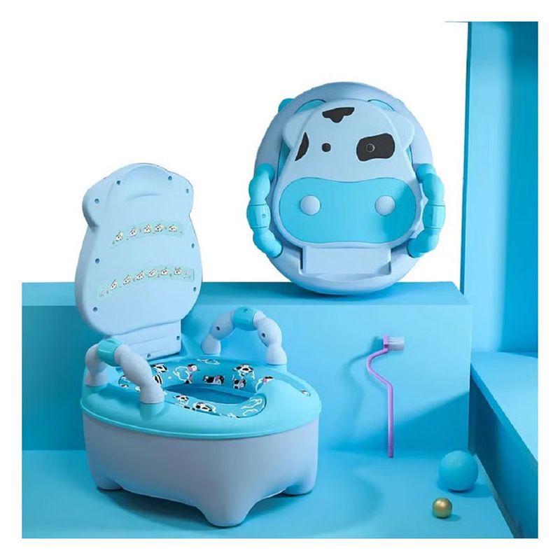 GRETAIL - Bacín Entrenamiento Inodoro Para Bebes Niños Vaquita Celeste