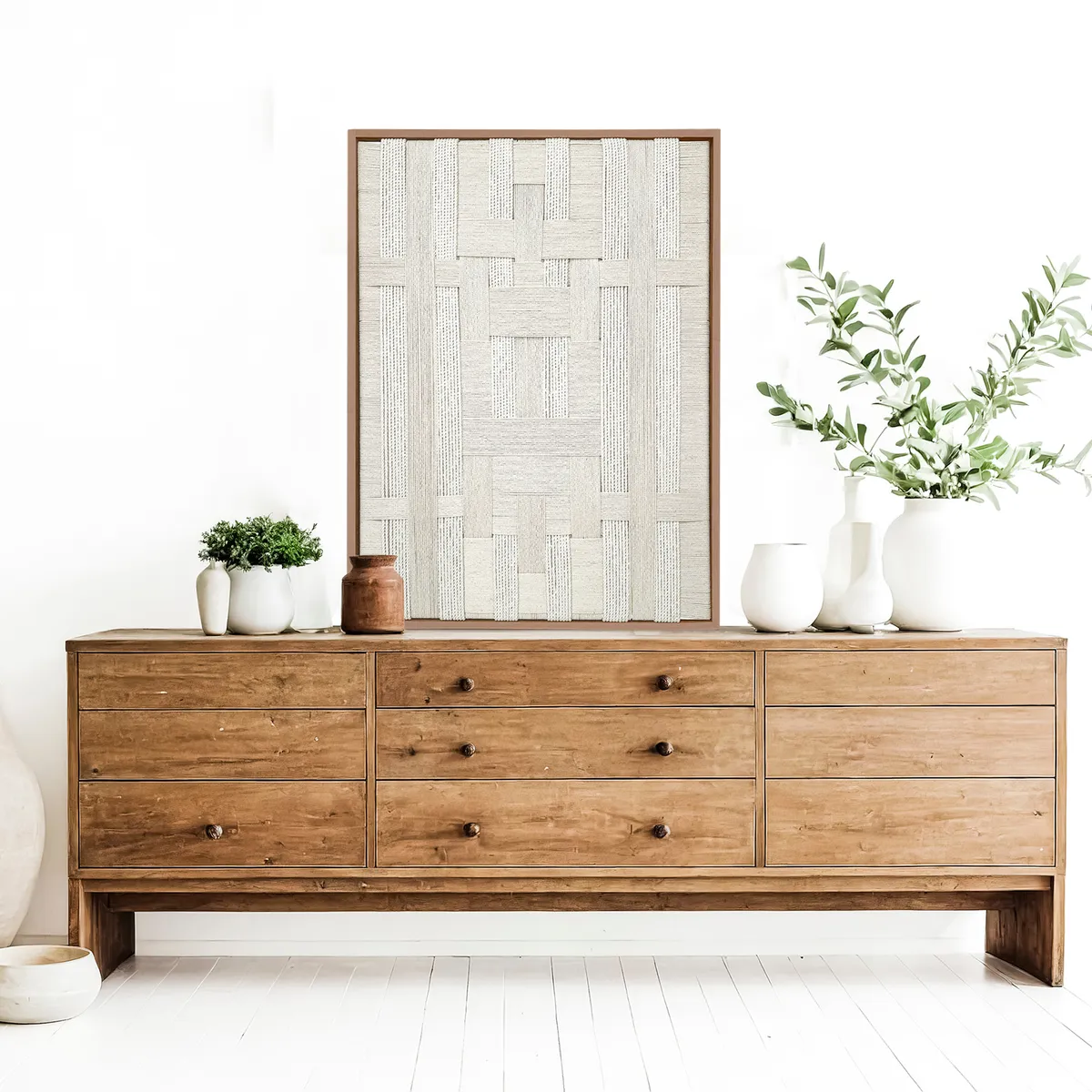 TEJICORP - Cuadro Vicerys lienzo trenzado con hilos de algodón