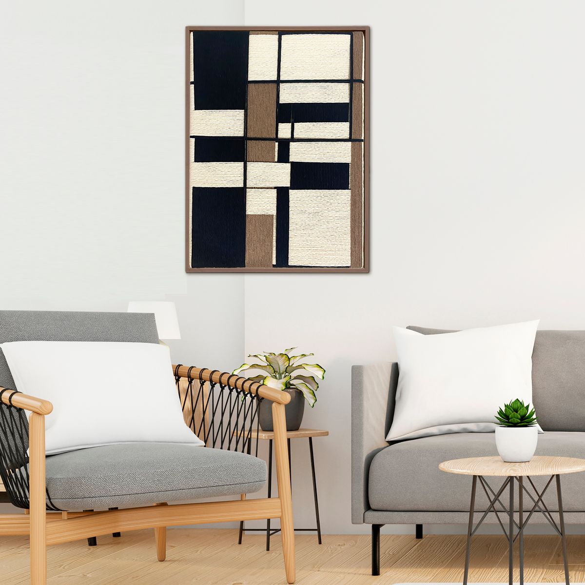 TEJICORP - Cuadro Helena lienzo trenzado con hilos de algodón