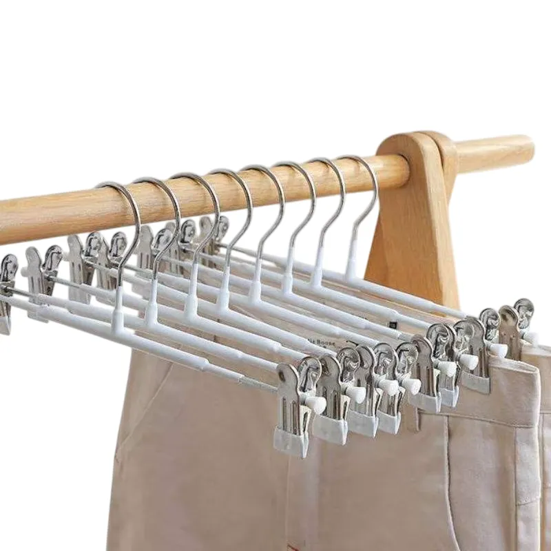 GENERICO - PACK X 10 COLGADOR ROPA CLIP SOPORTE PERCHA PANTALON FALDA