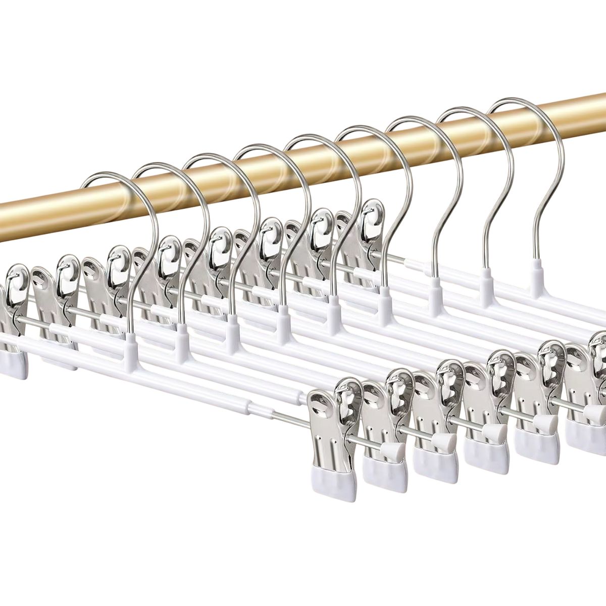 GENERICO - PACK X 10 COLGADOR ROPA CLIP SOPORTE PERCHA PANTALON FALDA