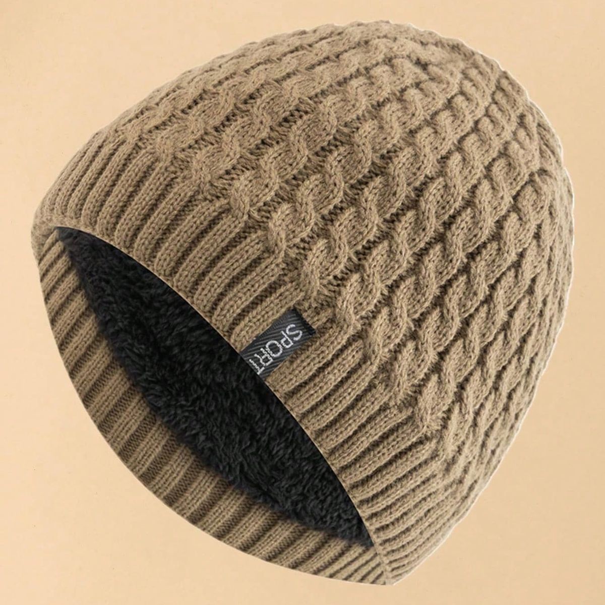 KAST PE - Beanie Gorro Nordic Unisex Trenzado - Khaki