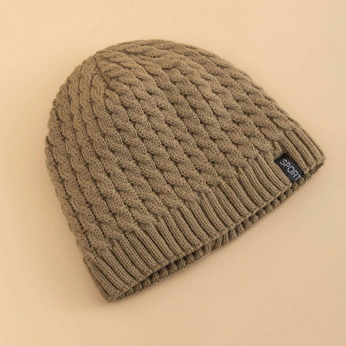 KAST PE - Beanie Gorro Nordic Unisex Trenzado - Khaki