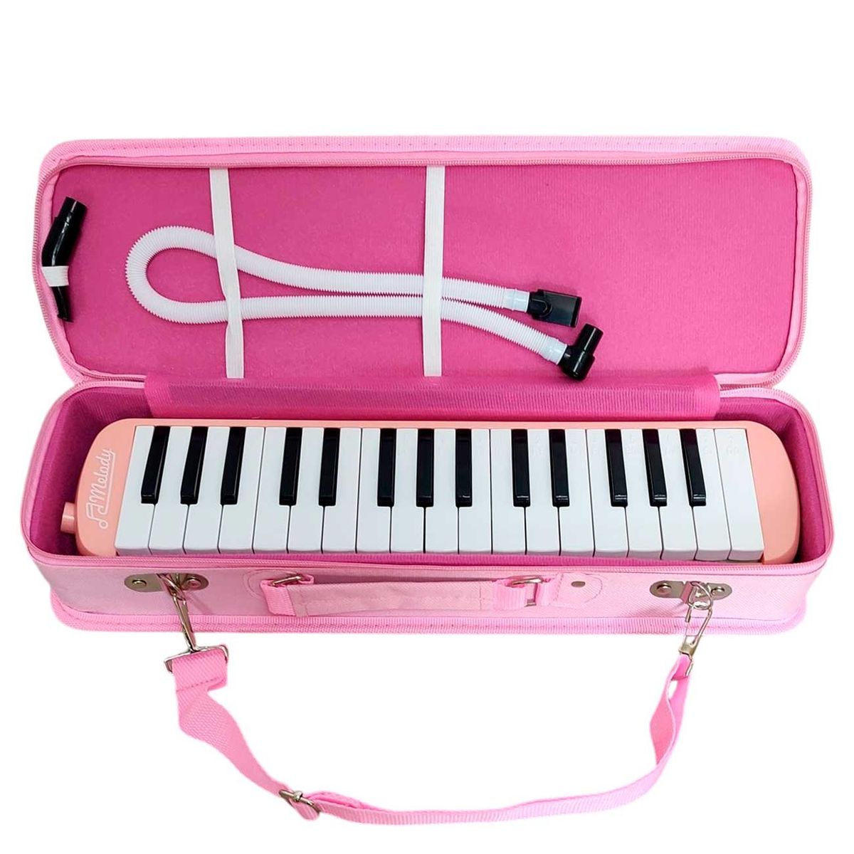 MELODY - Melodica de 32 Notas Teclas y Estuche Rígido de Tela - Rosa