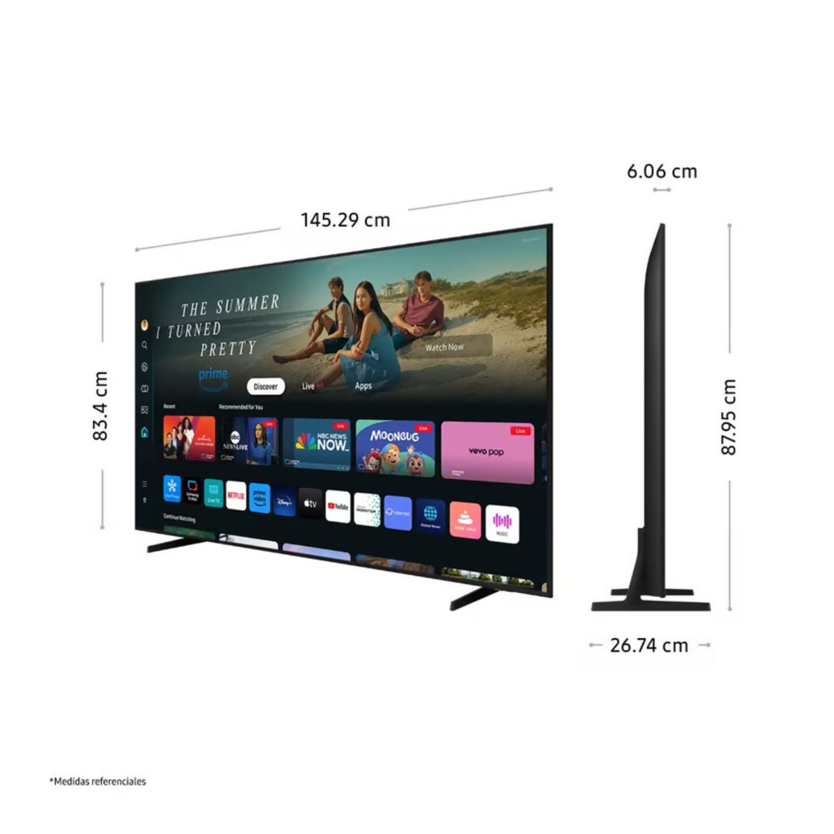 SAMSUNG - Televisor Samsung LED 65 Crystal UHD 4K 65DU7000 Tizen OS Smart TV 2024