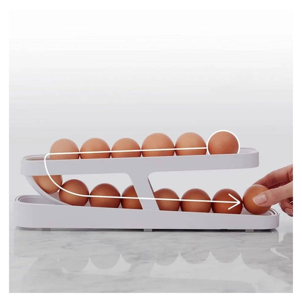 GENERICO - Dispensador De Huevos 2 Niveles Organizador Para Refrigerador