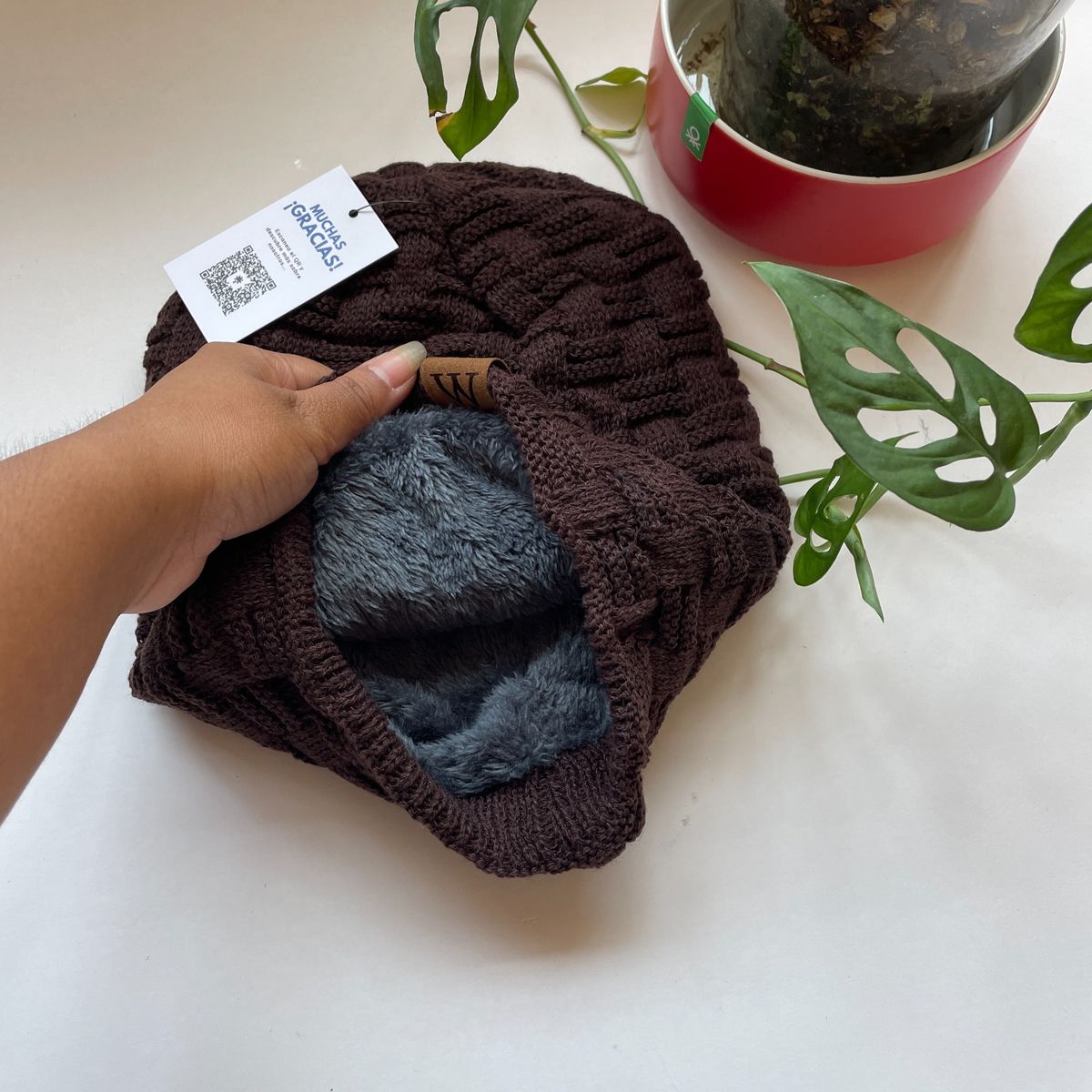 KAST PE - Beanie Ryan Marrón Oscuro con polar interior