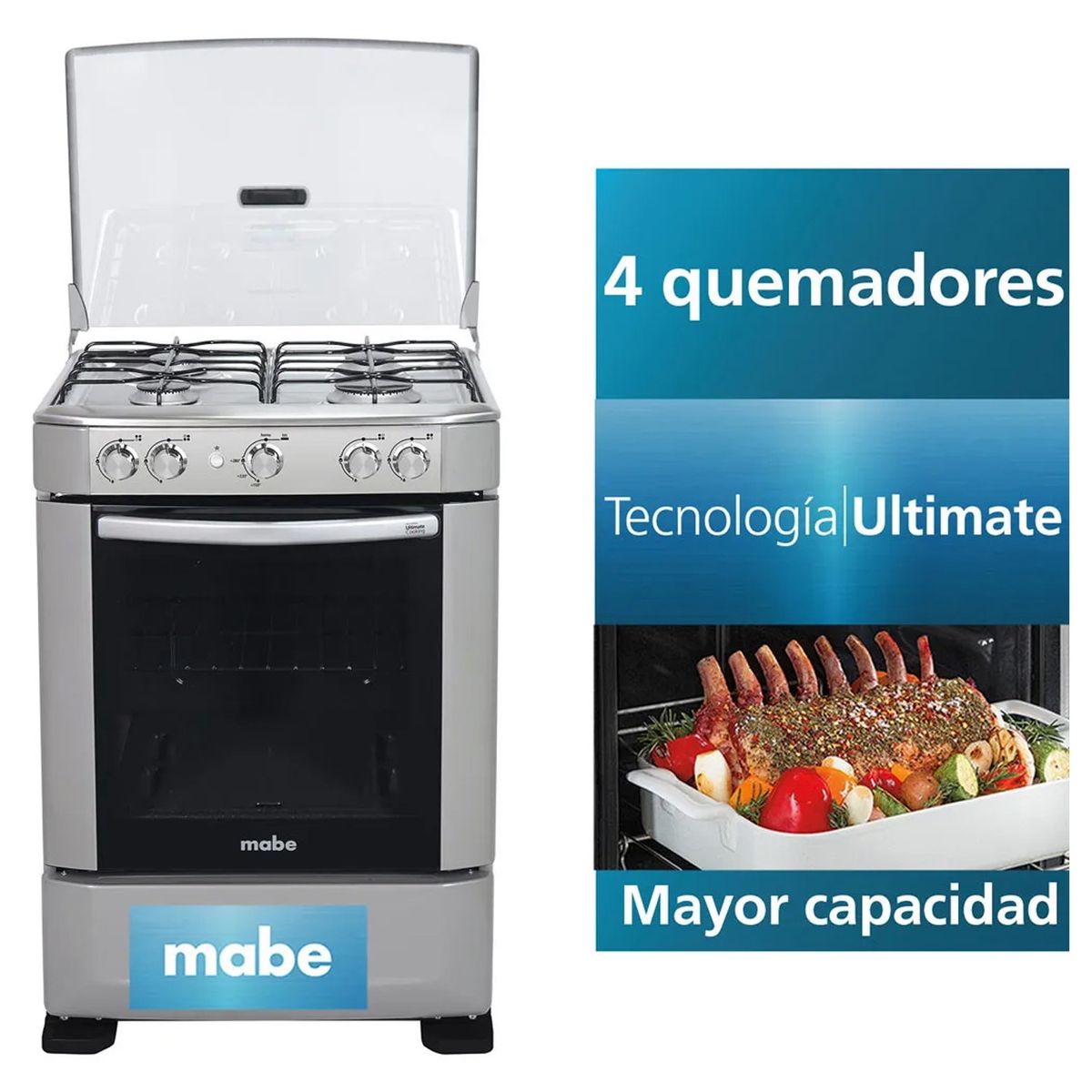 MABE - Cocina a Gas MABE 4 Quemadores CMP6015AG0 Inox