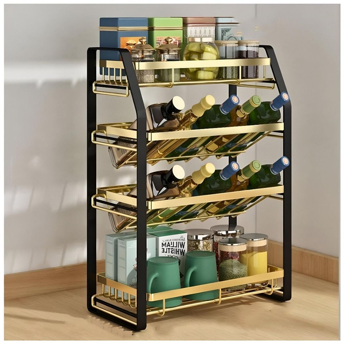 MINARI - Estante Organizador Condimentero Especiero Para Cocina 4 Niveles 65V