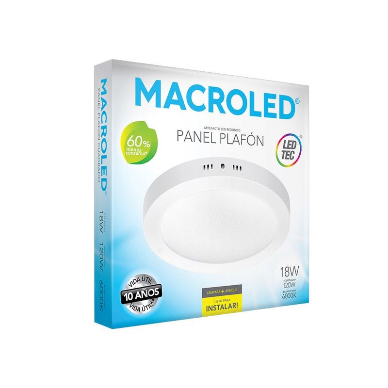 GENERICO - Panel Plafon Luz Neutro 18W 1620Lm