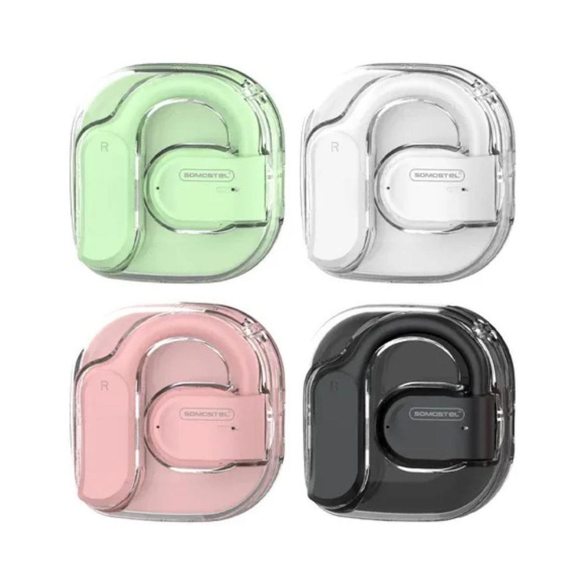 SOMOSTEL - Audífonos Deportivo Somostel Con Gancho Para Oreja Bluetooth - Rosa claro