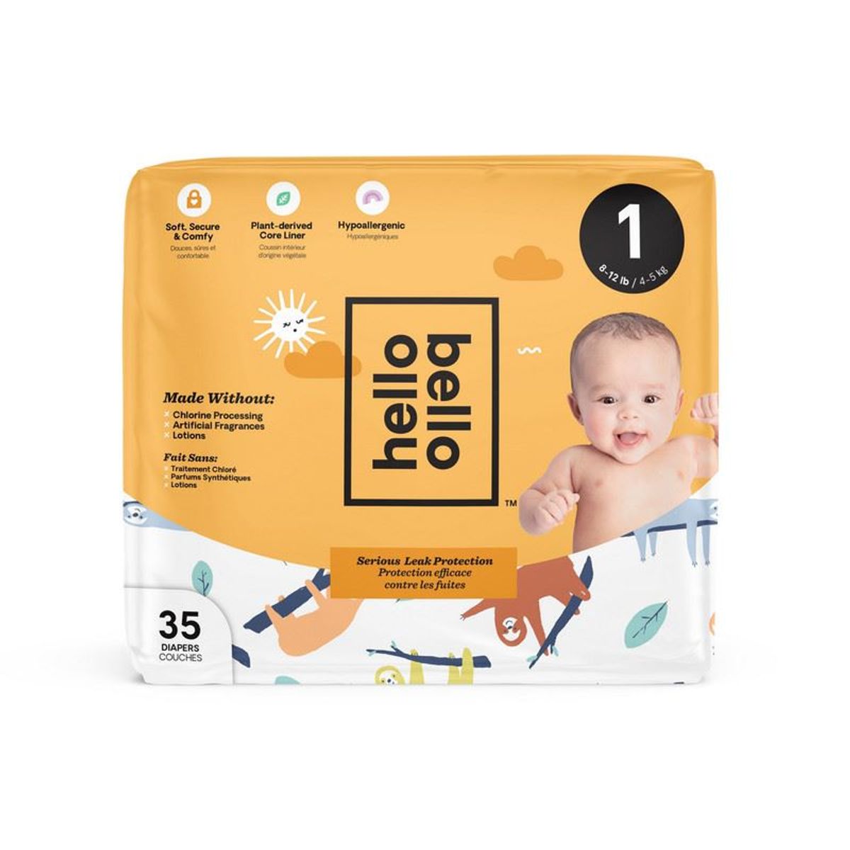 GENERICO - Pañales Hello Bello Talla 1-Sleepy Sloths