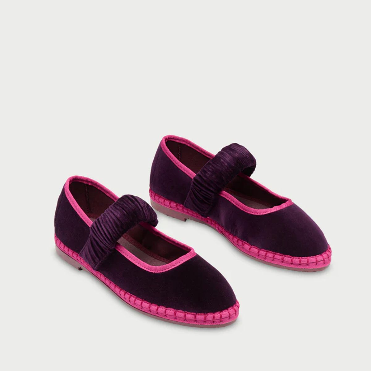FLABELUS - Ballerinas Mafalda Velvet Deep Morado