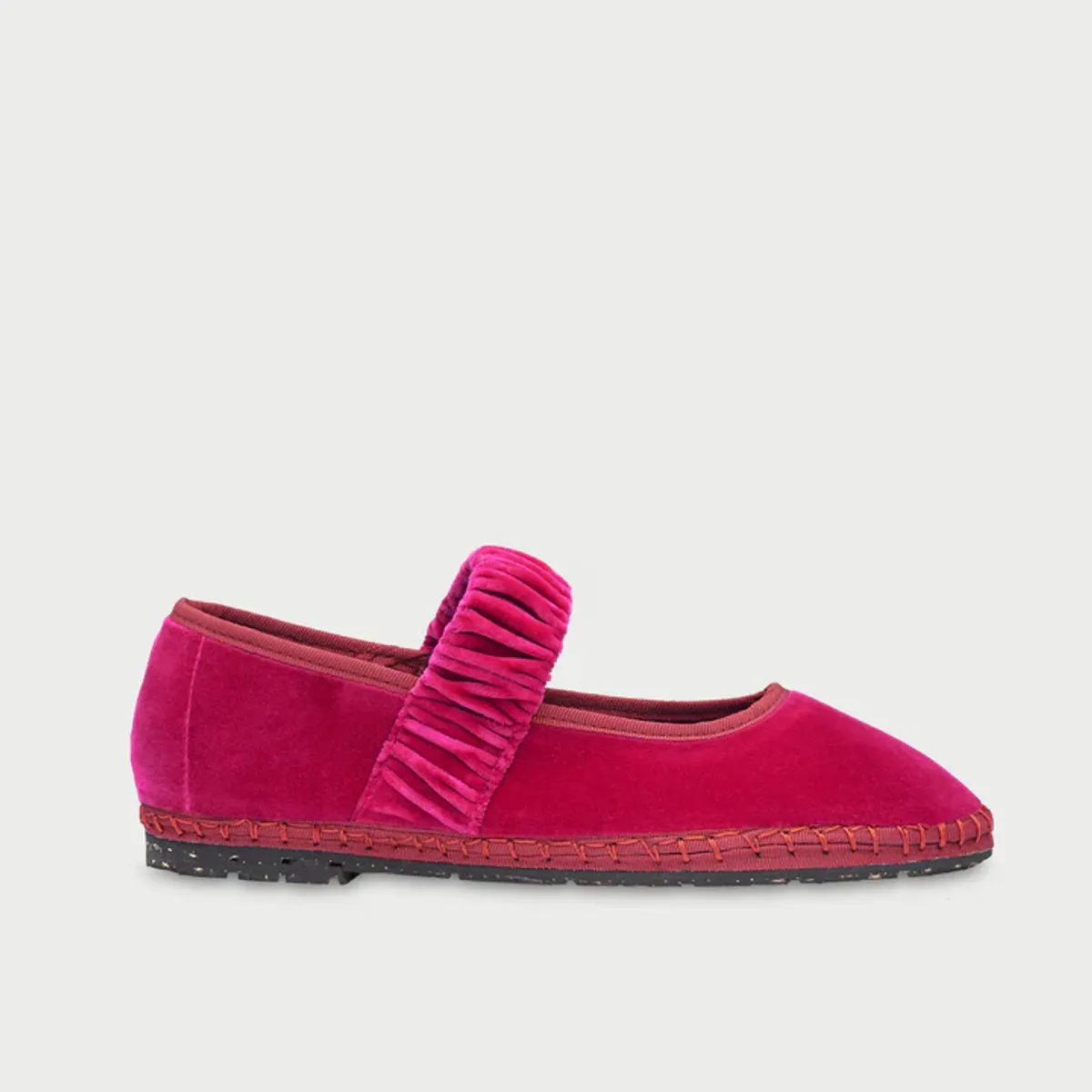 FLABELUS - Ballerinas Mafalda Velvet Plum Rosa