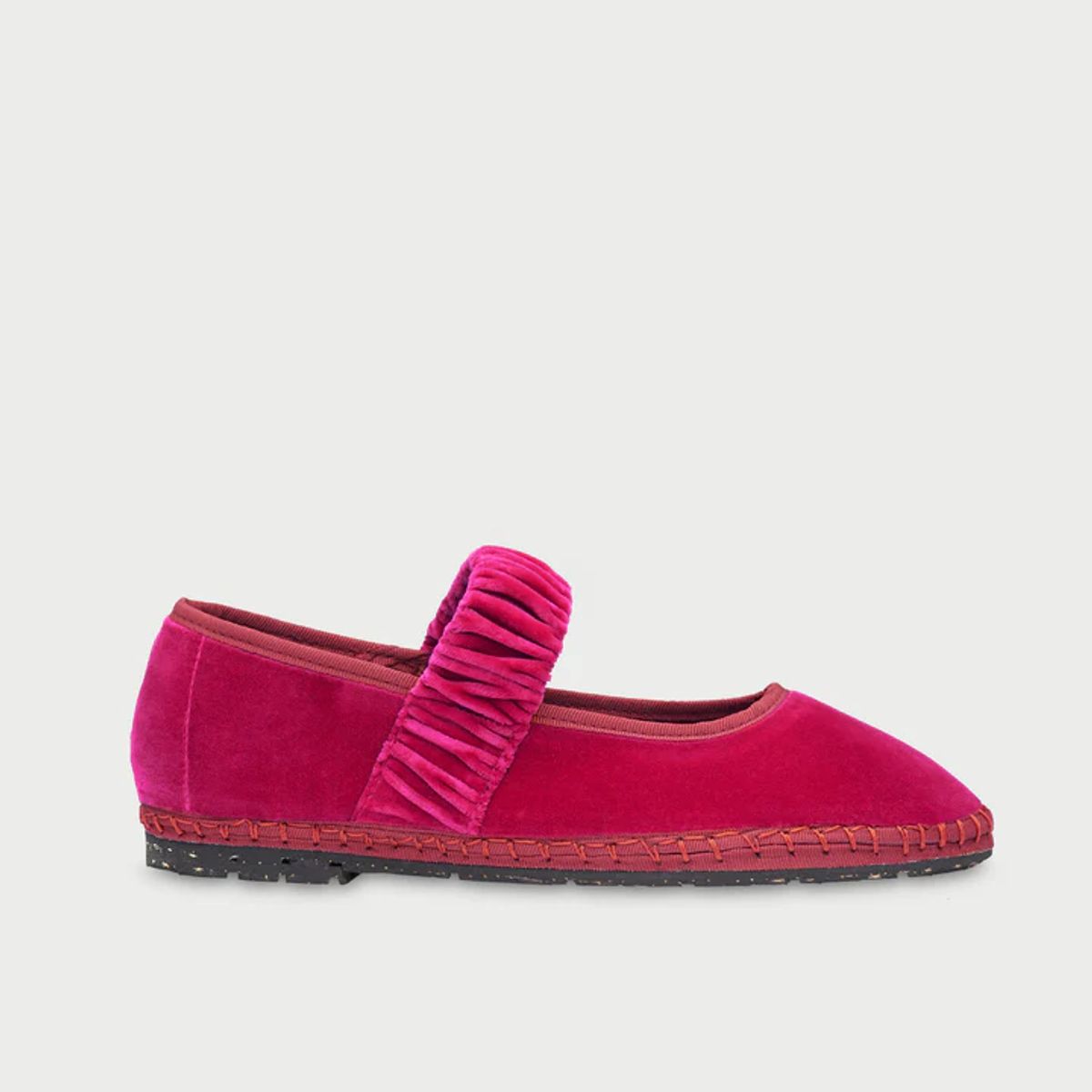 FLABELUS - Ballerinas Mafalda Velvet Plum Rosa