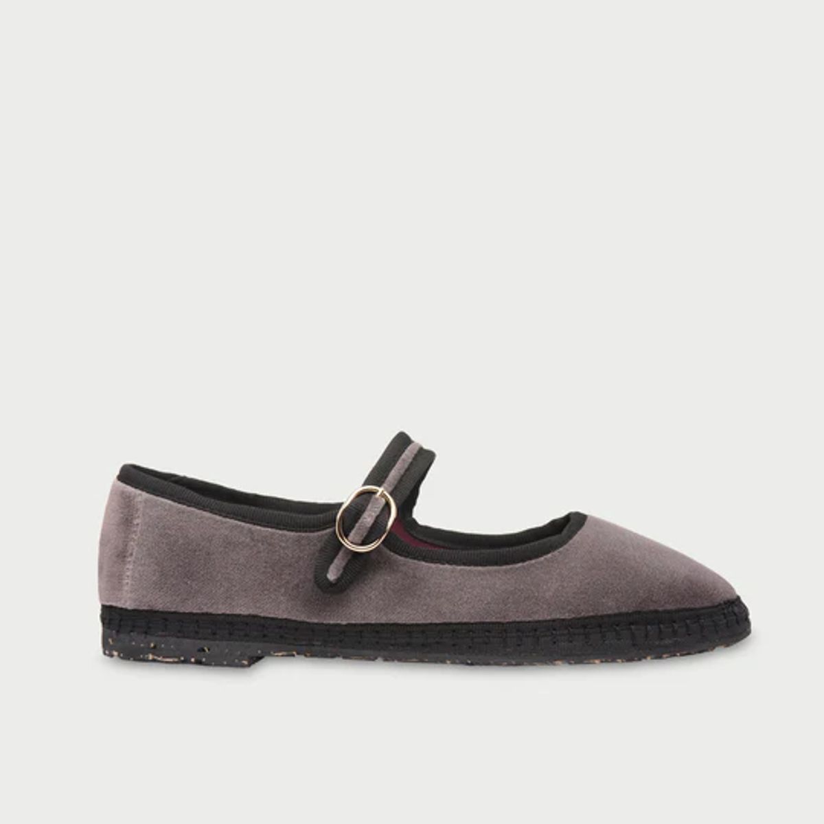 FLABELUS - Ballerinas Mary Jane Velvet brida Gris