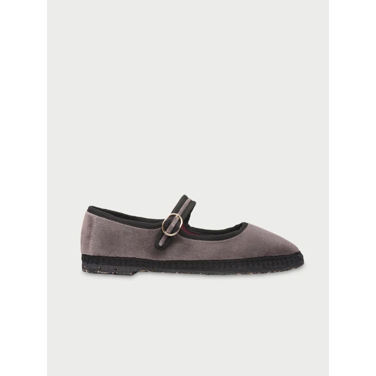 FLABELUS - Ballerinas Mary Jane Velvet brida Gris