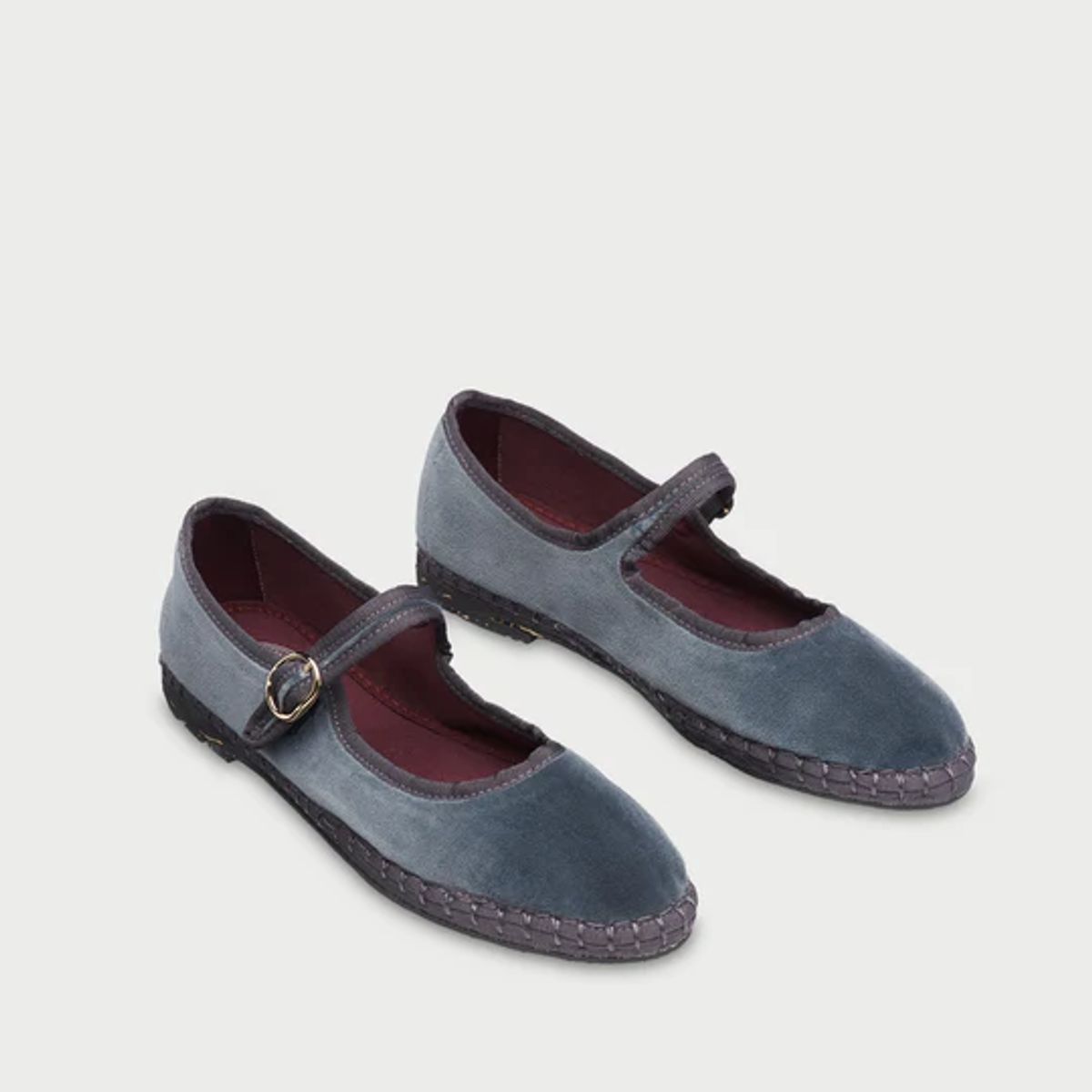 FLABELUS - Ballerinas Mary Jane Velvet Javert Gris