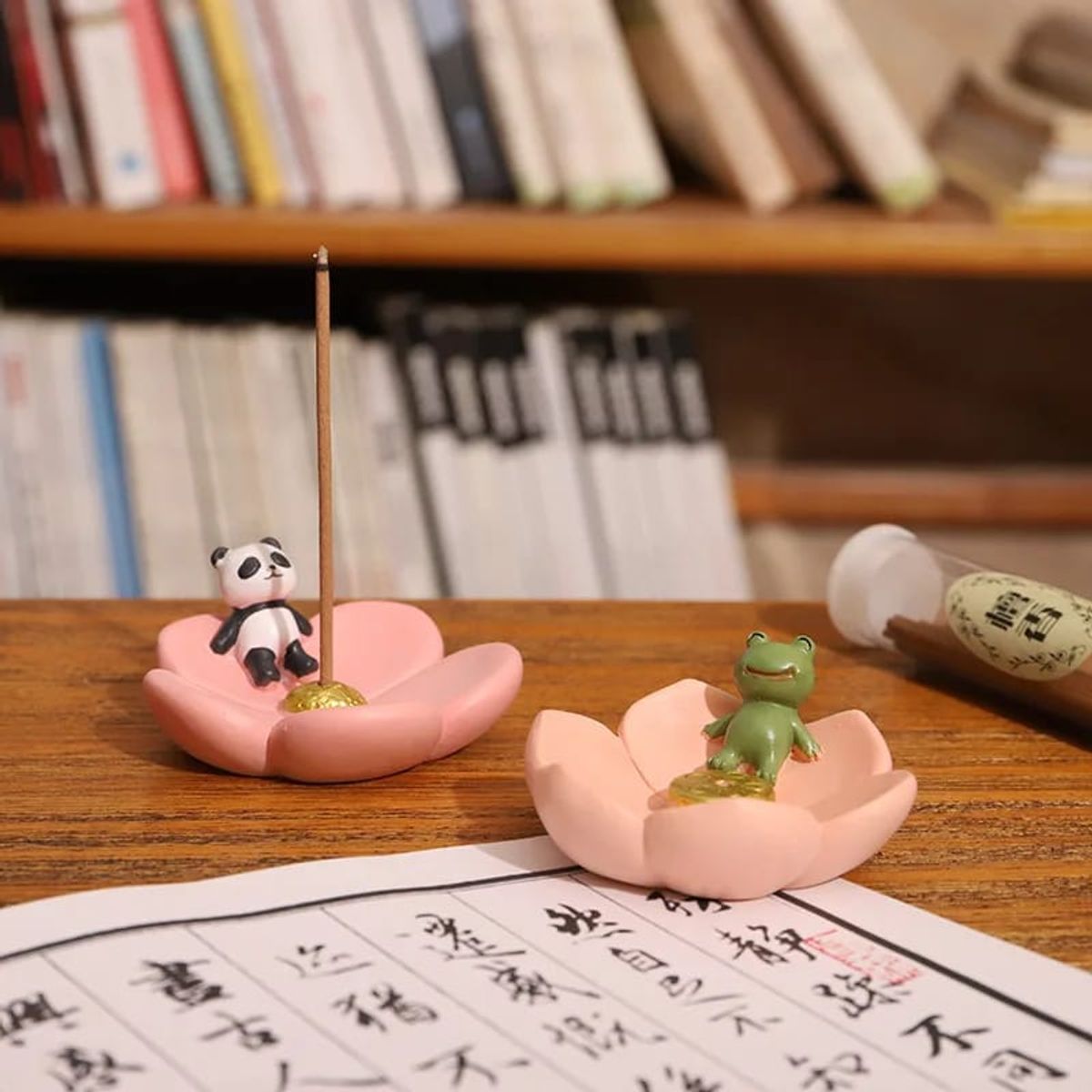 GENERICO - Ranita Loto Porta Incienso de Resina Kawaii Aromaterapia