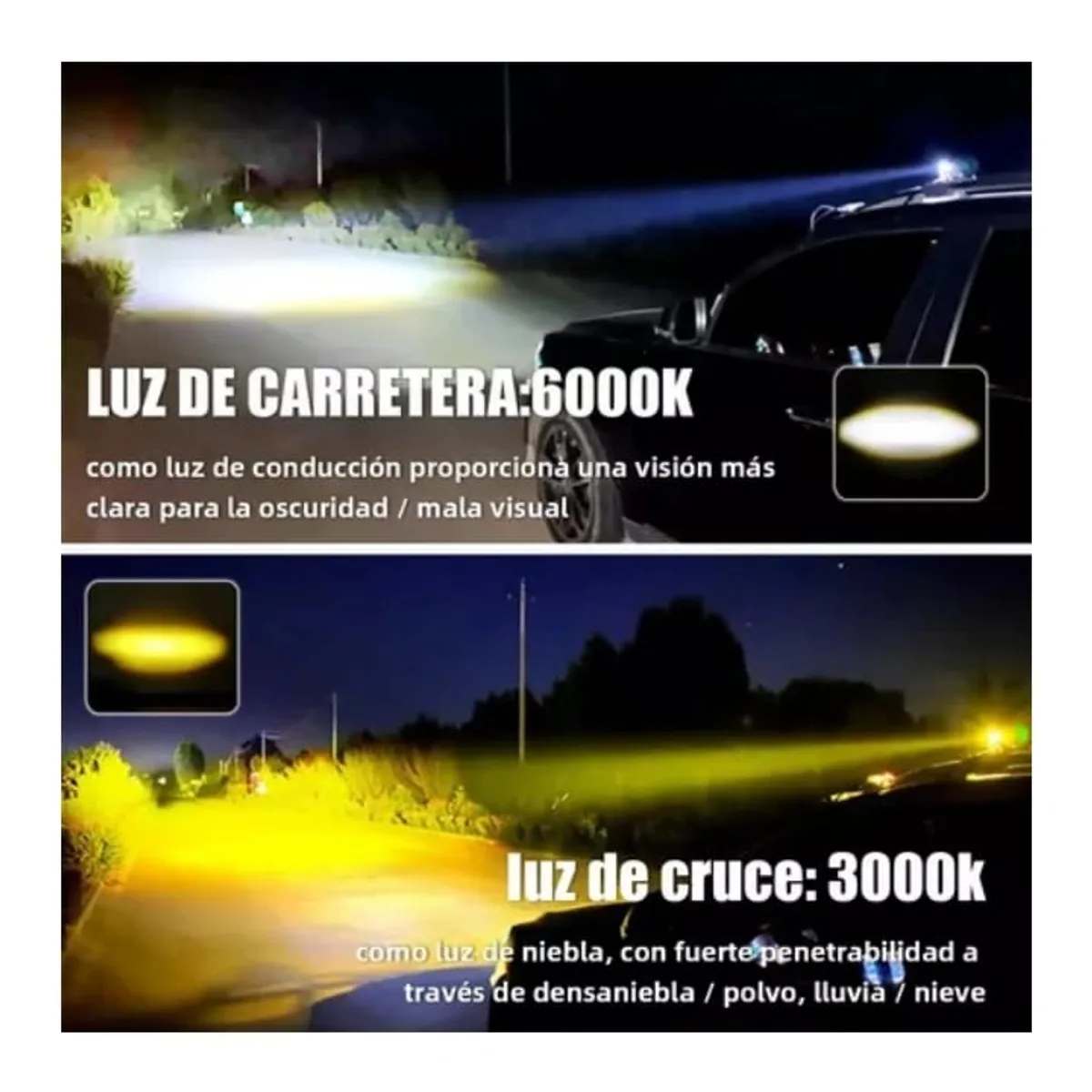 GENERICO - Faros Auxiliares Focos Led Lupa 10 Ojo Dual