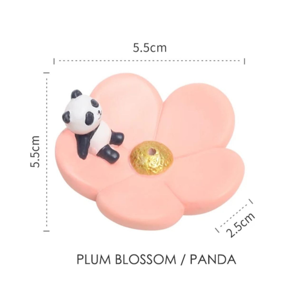 GENERICO - Panda Blossom Porta Incienso de Resina Kawaii Aromaterapia