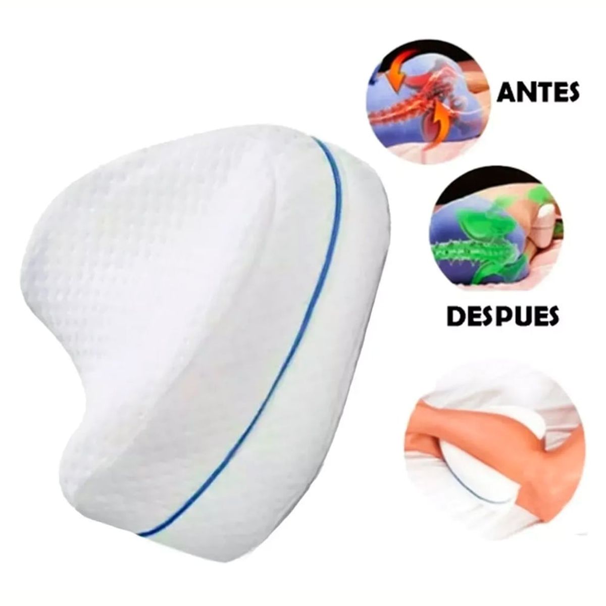 GENERICO - Almohada Ortopédica Piernas Espuma Viscoelástica